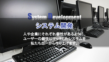 SD システム開発 人や企業にそれぞれ個性があるように、ユーザーの個性にマッチしたシステムを私たちが一から作り上げます。